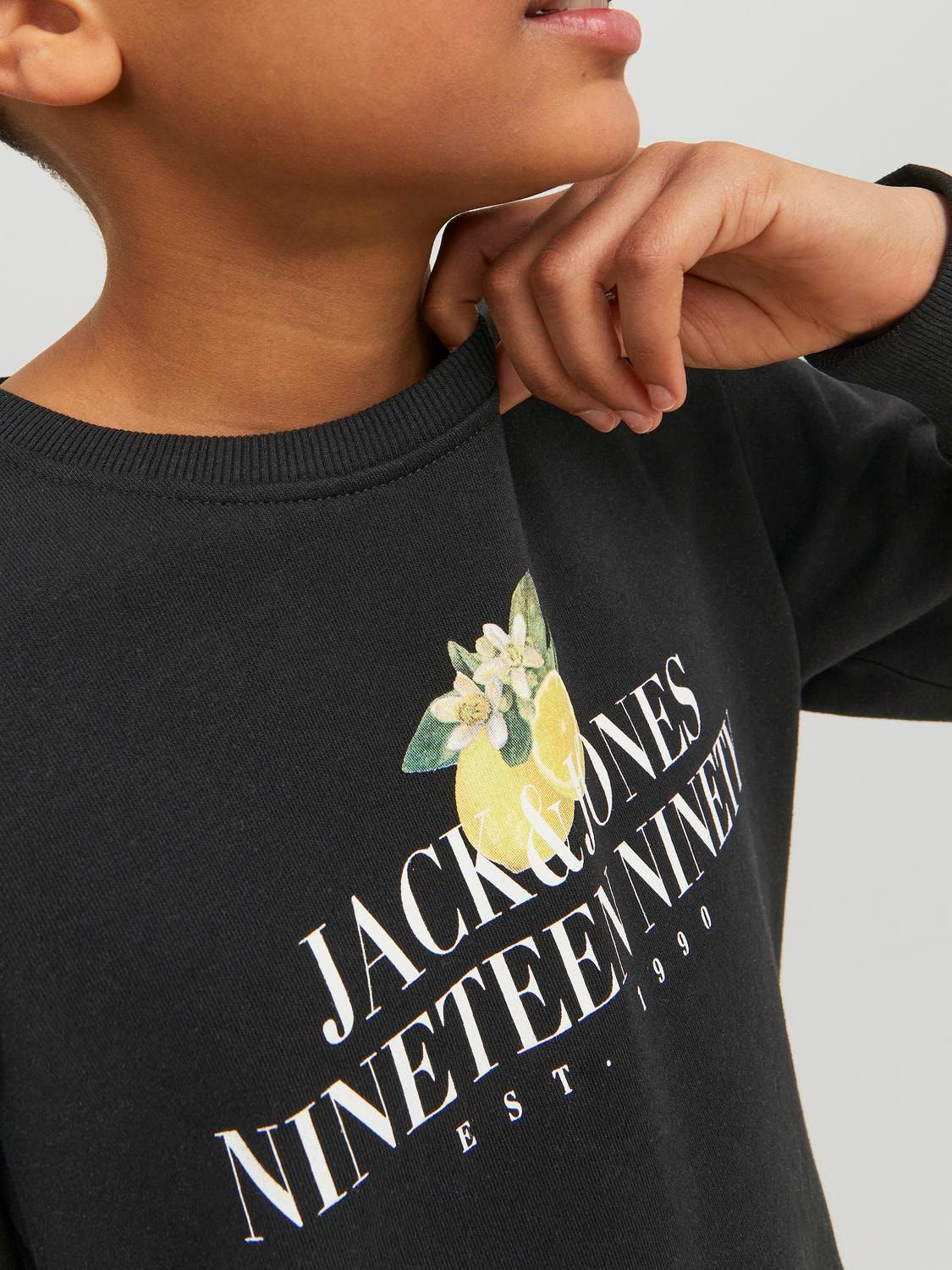 Jack & Jones Moletom com gola redonda Logo Para meninos -Black - 12230705