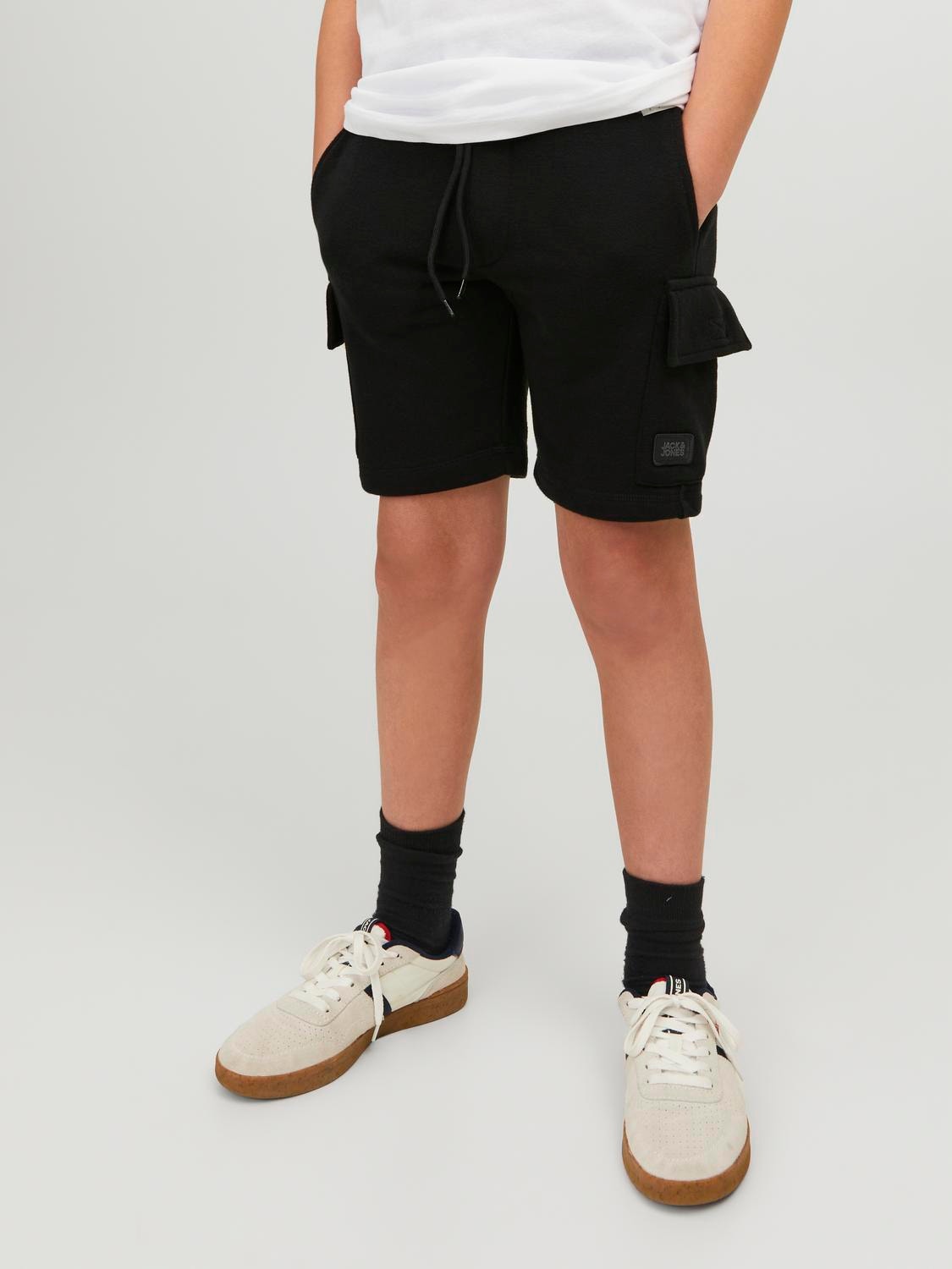 Jack & Jones Regular Fit Sweat shorts For boys -Black - 12230712