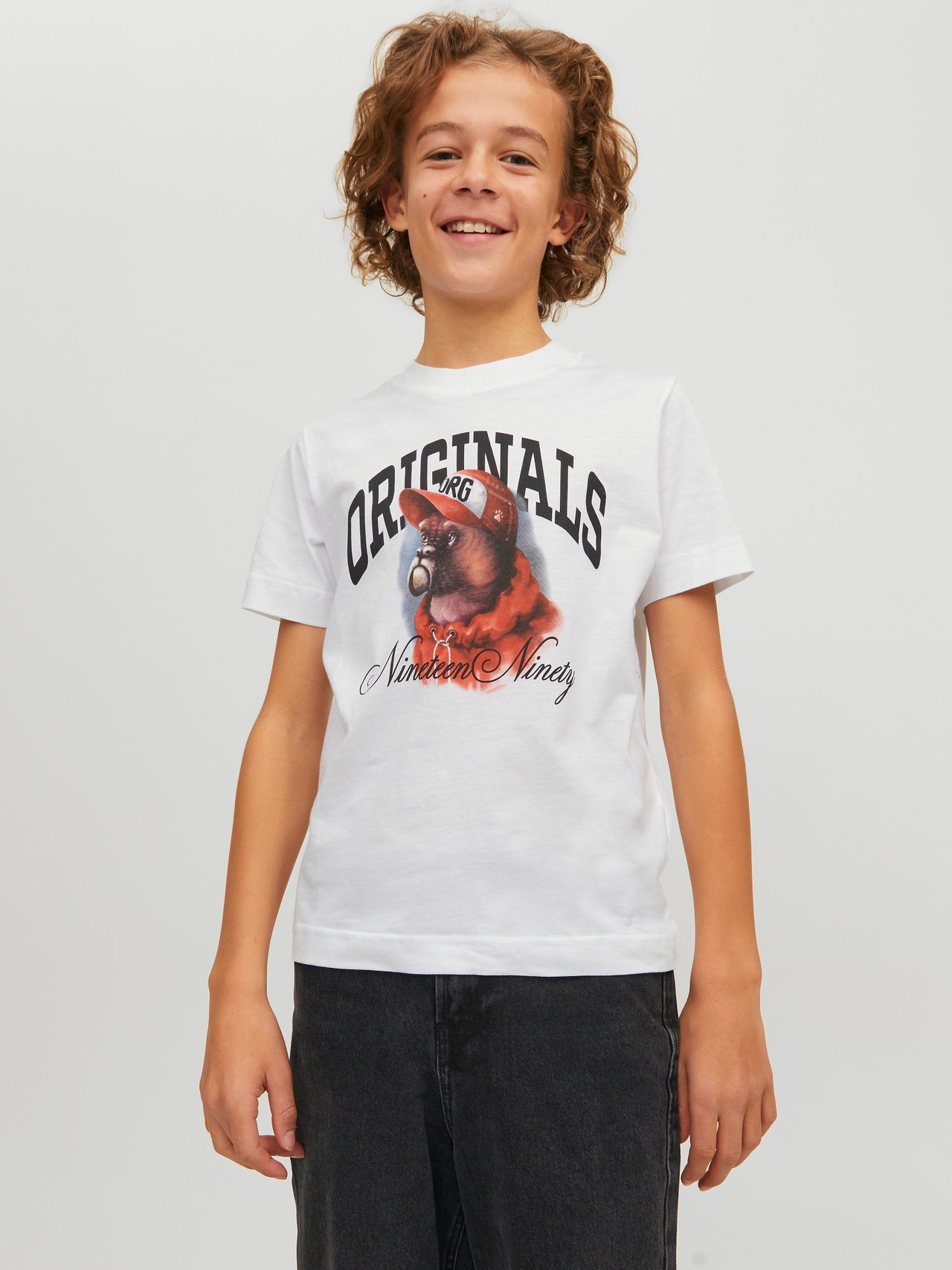 Jack & Jones Printet T-shirt Til drenge -Bright White - 12230747