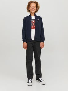 Jack & Jones Logo Zip Sweatshirt For boys -Navy Blazer - 12230782