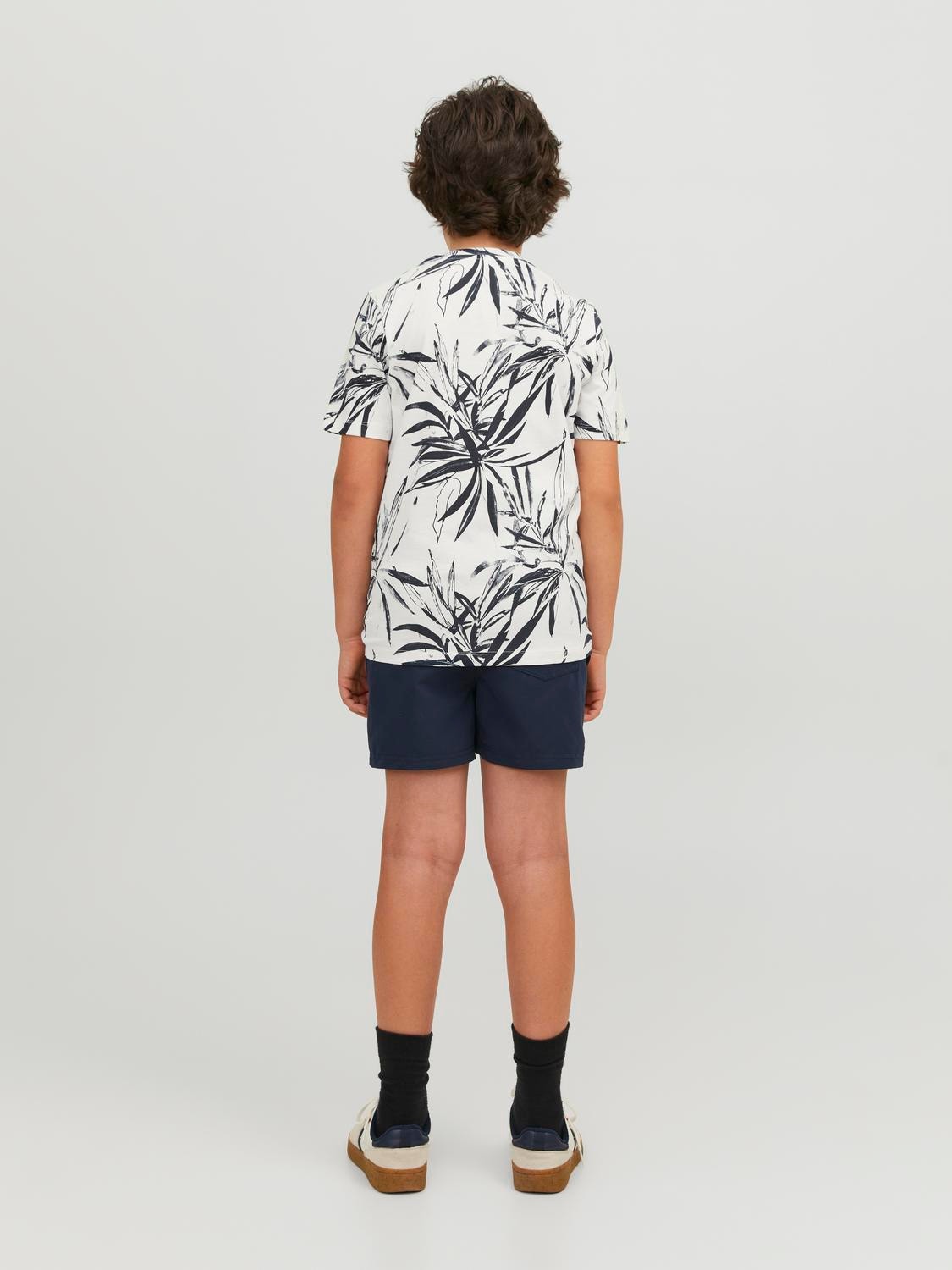 Jack & Jones Poikien Lehtikuvio T-paita -Cloud Dancer - 12230789