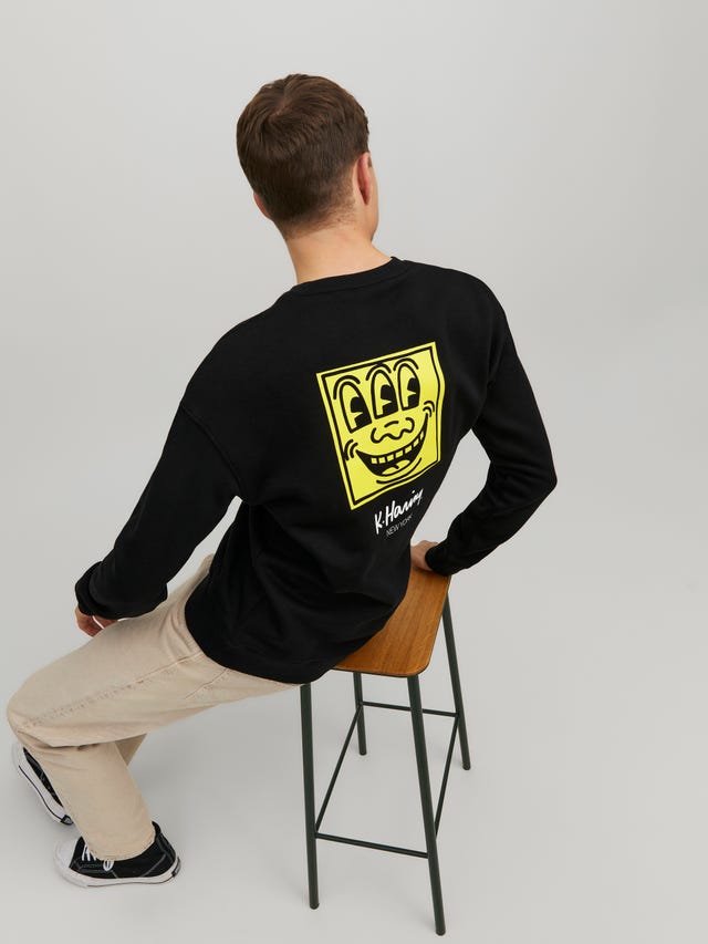 Jack & Jones Keith Haring Gedruckt Sweatshirt mit Rundhals - 12230904