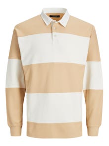 Jack & Jones Pruhovaný Polo límec Tričko -Beige - 12230922