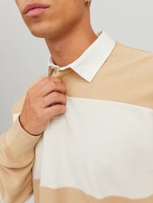 Jack & Jones Pruhovaný Polo límec Tričko -Beige - 12230922