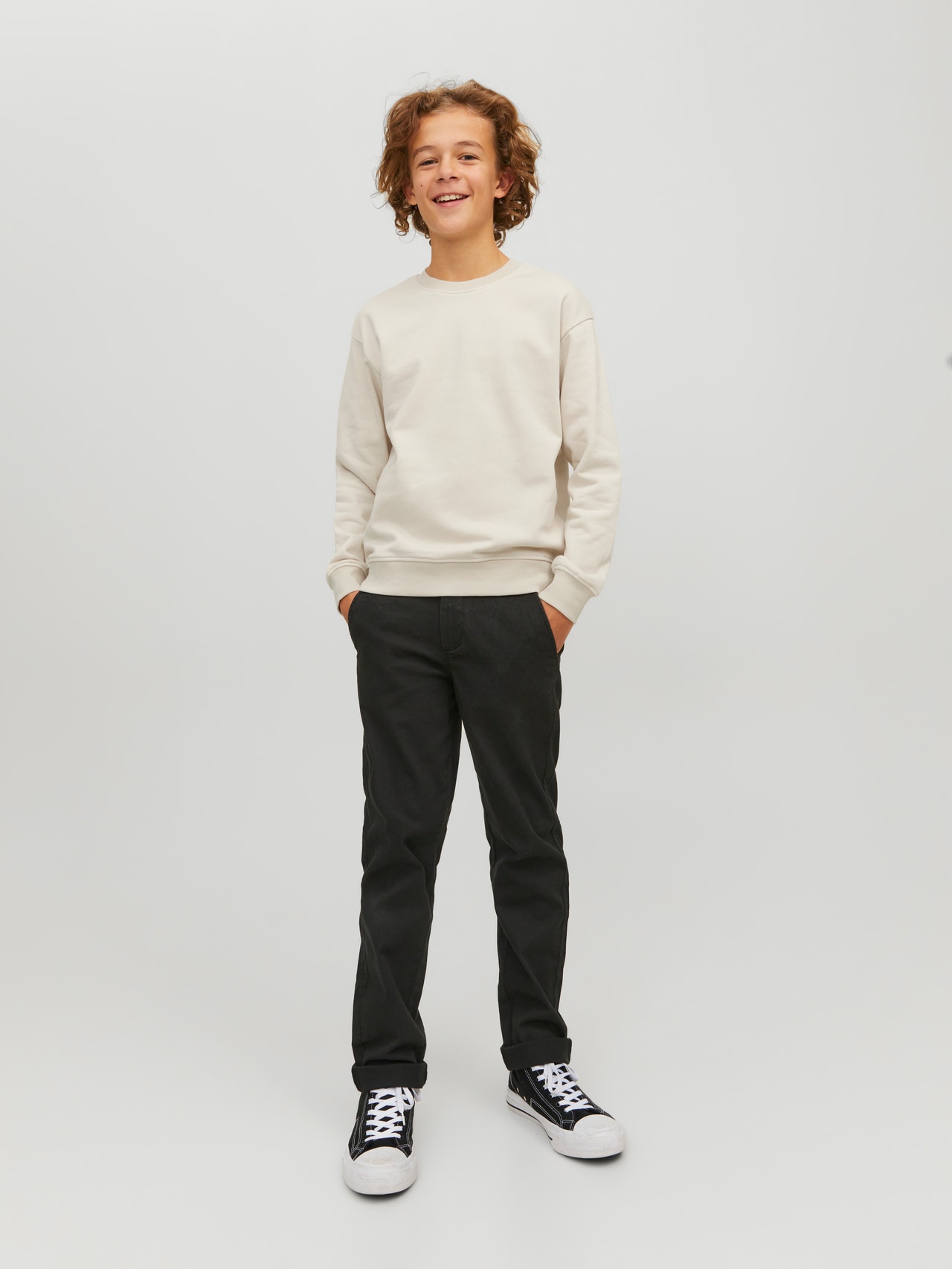 Jack & Jones Printed Crew neck Sweatshirt For boys -Moonbeam - 12230929