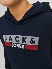 Jack & Jones Logo Hoodie For boys -Navy Blazer - 12231372