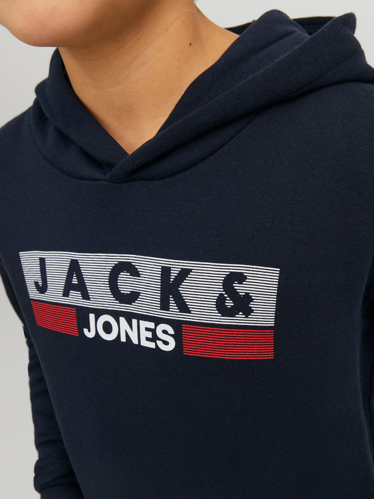 Jack & Jones Logo Mikina s kapucí Junior -Navy Blazer - 12231372