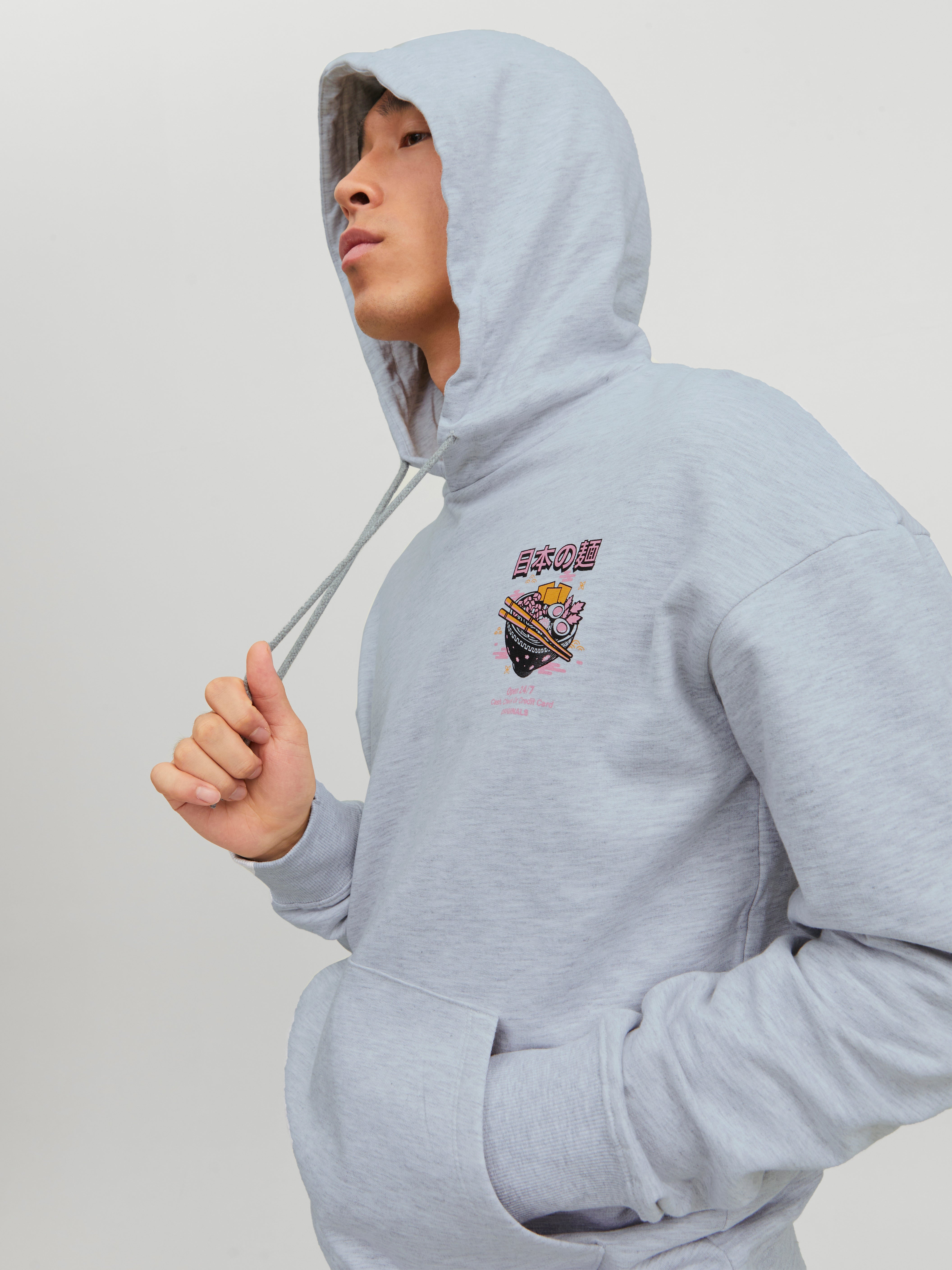 Printed Hoodie | Medium Grey | Jack & Jones®