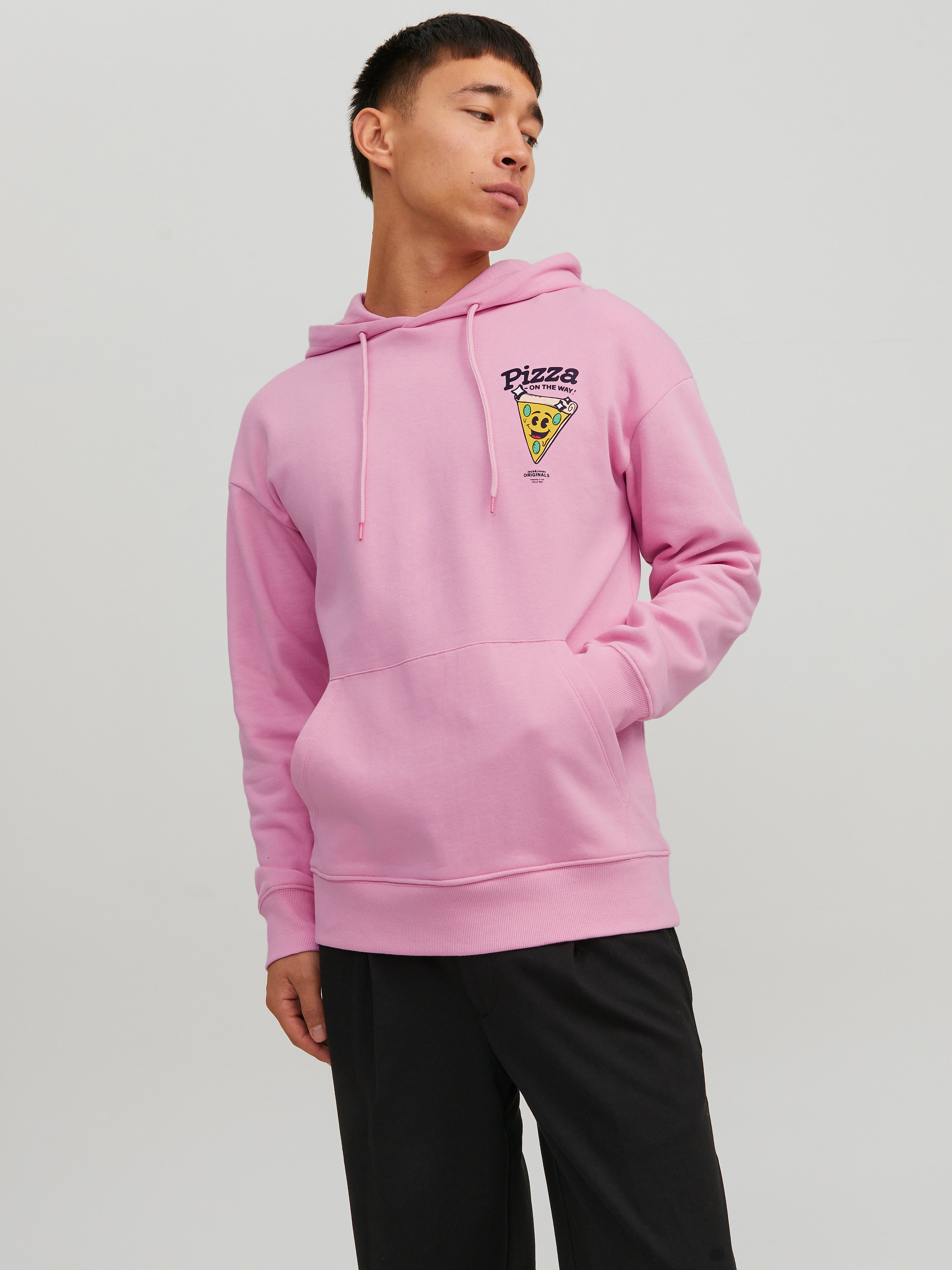 Jack and jones pink hoodie sale