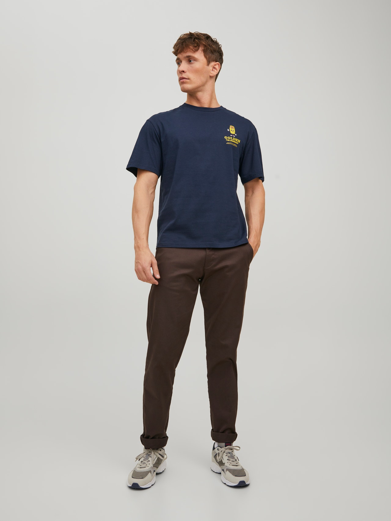 Jack & Jones Printed Crew neck T-shirt -Navy Blazer - 12232251
