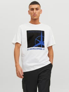 Jack & Jones Painettu Pyöreä pääntie T-paita -White - 12232328