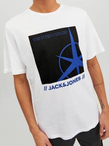 Jack & Jones Painettu Pyöreä pääntie T-paita -White - 12232328