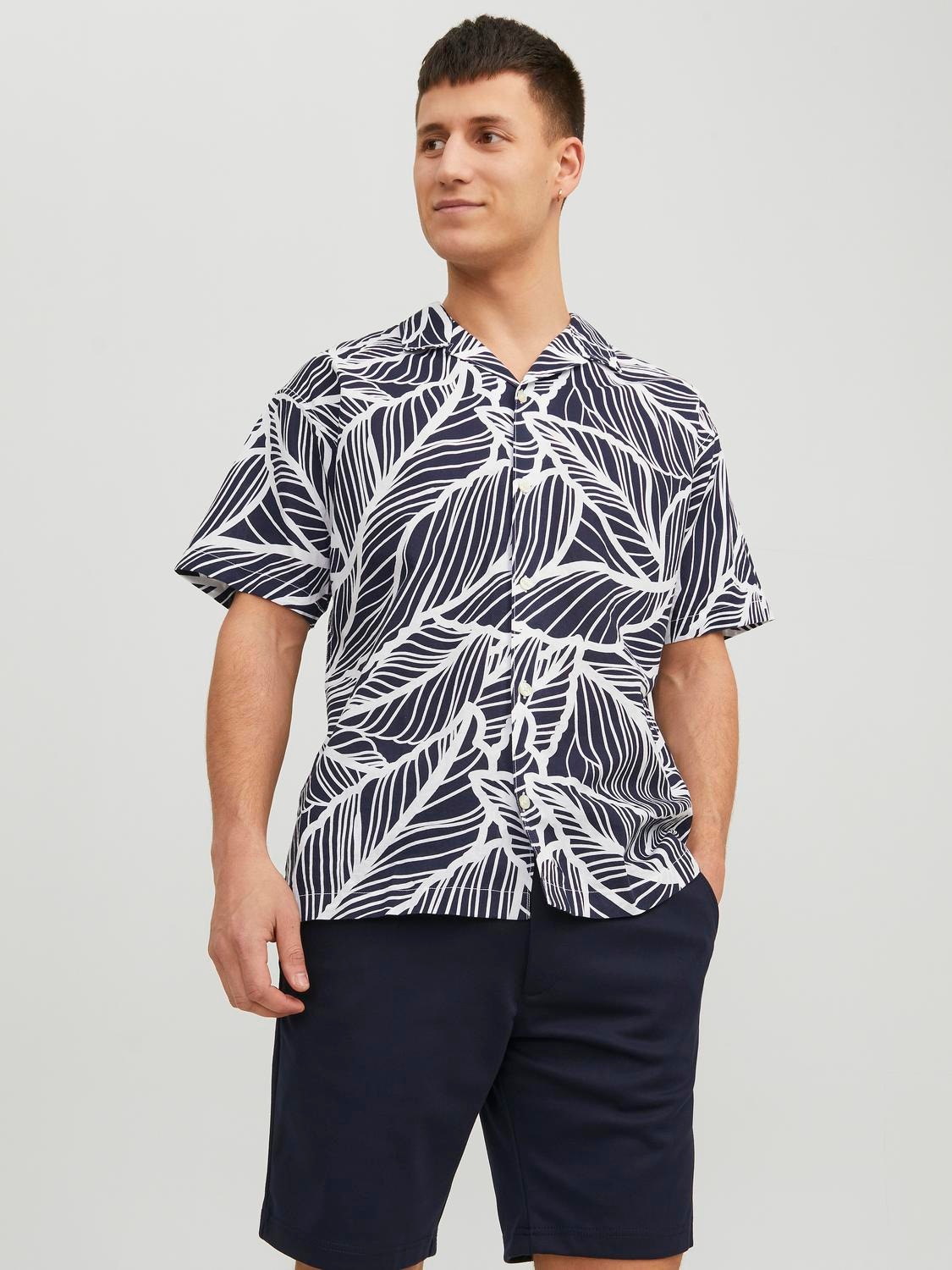 Jack & Jones Regular Fit Resort-skjorte -Navy Blazer - 12232394