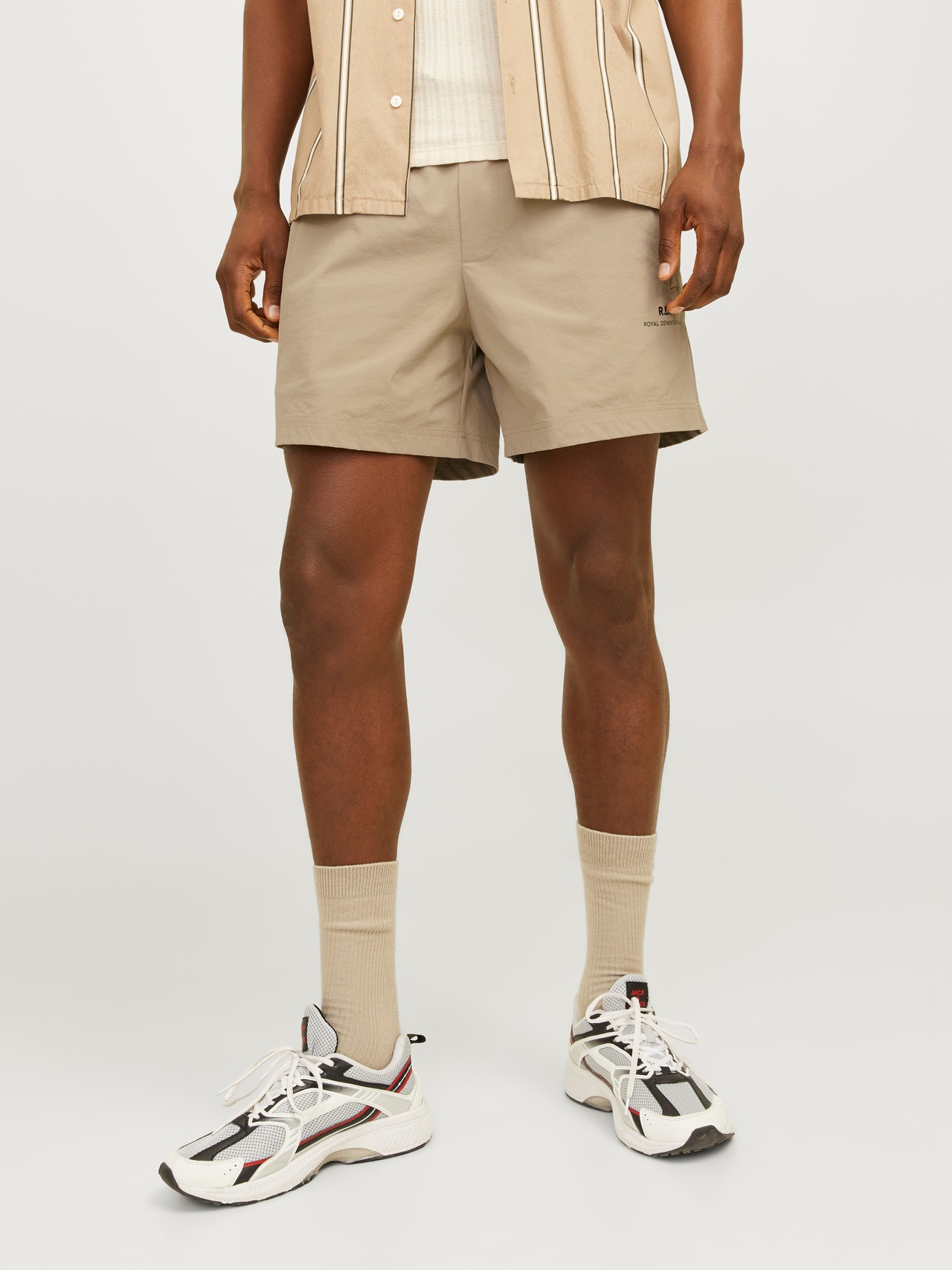 Jack & Jones RDD Jogger shorts Regular Fit -Greige - 12232640