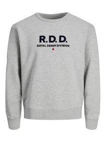 Jack & Jones RDD Logo Sweatshirt mit Rundhals -Light Grey Melange - 12232808