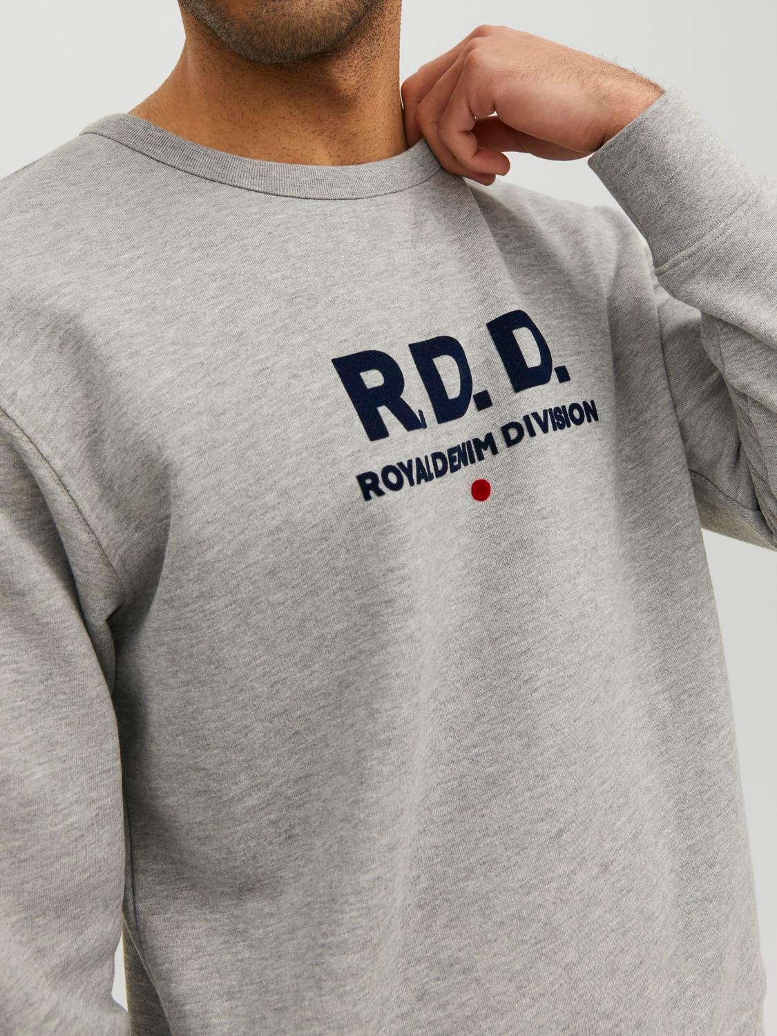 Jack & Jones RDD Z logo Bluza z okrągłym dekoltem -Light Grey Melange - 12232808