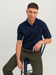 Jack & Jones RDD Logo Polo límec Tričko -Navy Blazer - 12232814