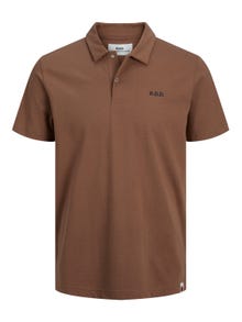 Jack & Jones RDD Logo Polo T-shirt -Cocoa Brown - 12232814