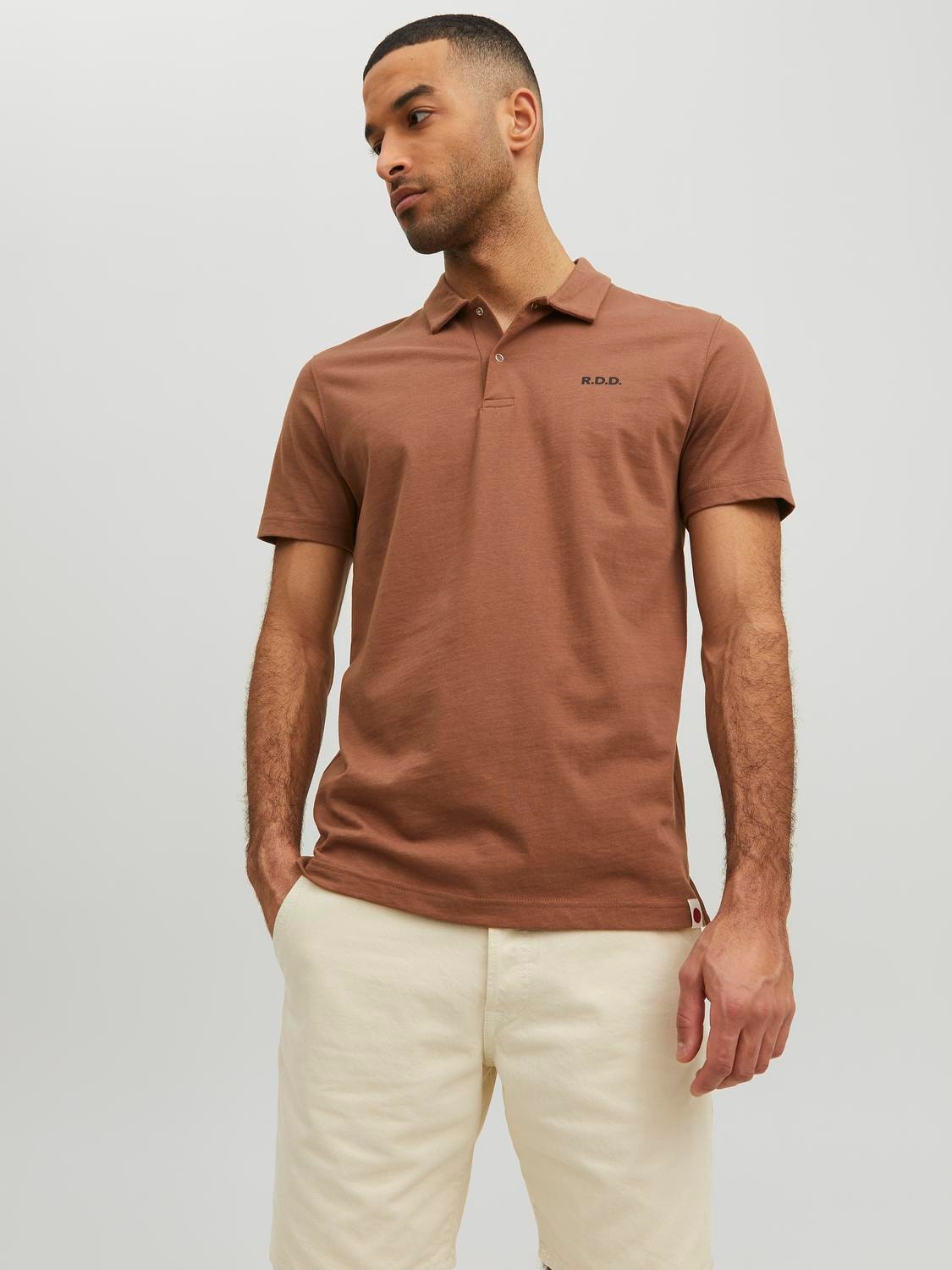 Jack & Jones RDD Logo Polo Eesti keel -Cocoa Brown - 12232814