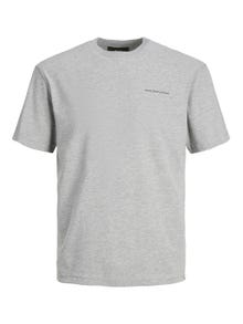 Jack & Jones RDD Einfarbig Rundhals T-shirt -Light Grey Melange - 12232815