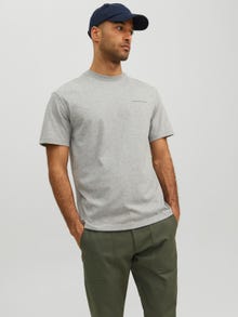 Jack & Jones RDD Plain Crew neck T-shirt -Light Grey Melange - 12232815