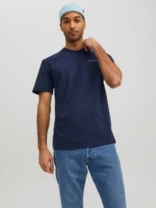 Jack & Jones RDD Vanlig O-hals T-skjorte -Navy Blazer - 12232815