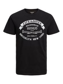 Jack & Jones Z logo Okrągły dekolt T-shirt -Black - 12232972