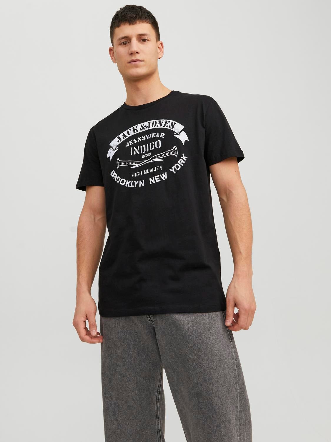 T-shirt Logo Col Rond - Jack & Jones - Modalova
