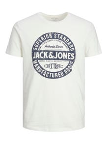 Jack & Jones Camiseta Logotipo Cuello redondo -Cloud Dancer - 12232972