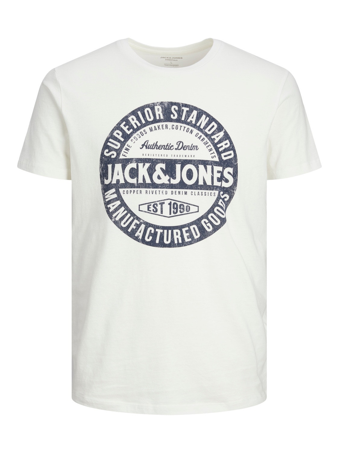 Jack & Jones Logotipas Apskritas kaklas Marškinėliai -Cloud Dancer - 12232972