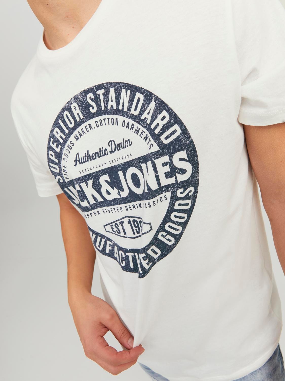 Jack & Jones Camiseta Logotipo Cuello redondo -Cloud Dancer - 12232972