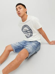 Jack & Jones Logo Crew neck T-shirt -Cloud Dancer - 12232972