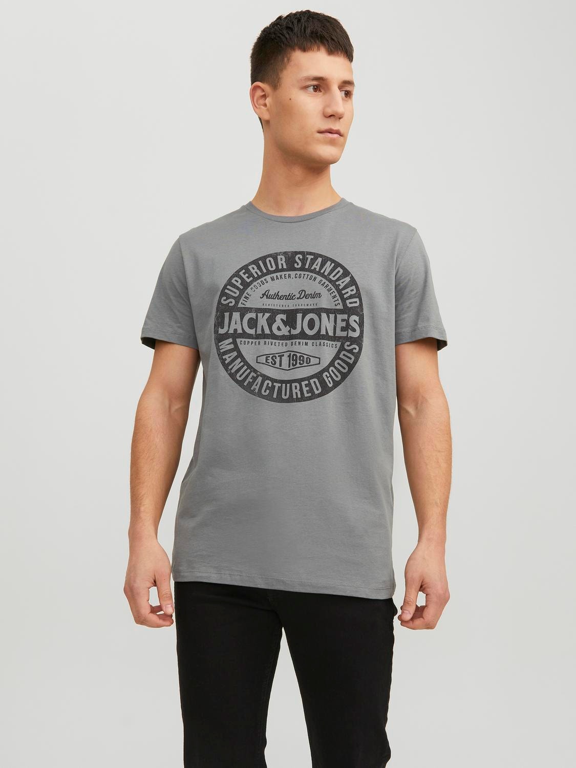 Jack & Jones Logo Rundhals T-shirt -Sedona Sage - 12232972