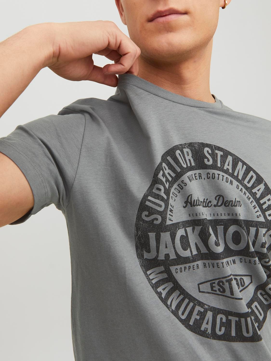 Jack & Jones Logo Pyöreä pääntie T-paita -Sedona Sage - 12232972