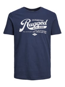 Jack & Jones Logo Rundhals T-shirt -Mood Indigo - 12232972