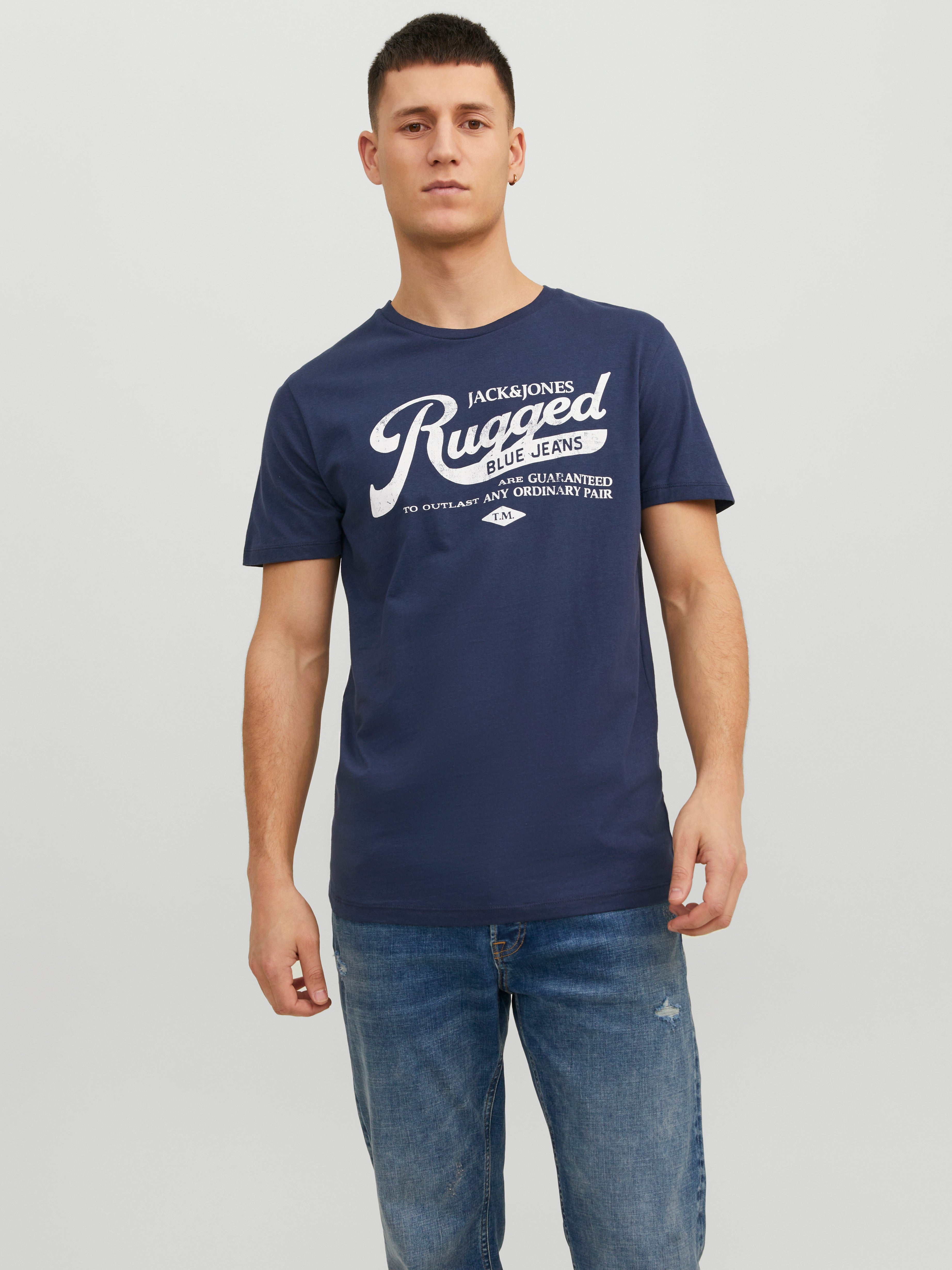 Jack & Jones Z logo Okrągły dekolt T-shirt -Mood Indigo - 12232972