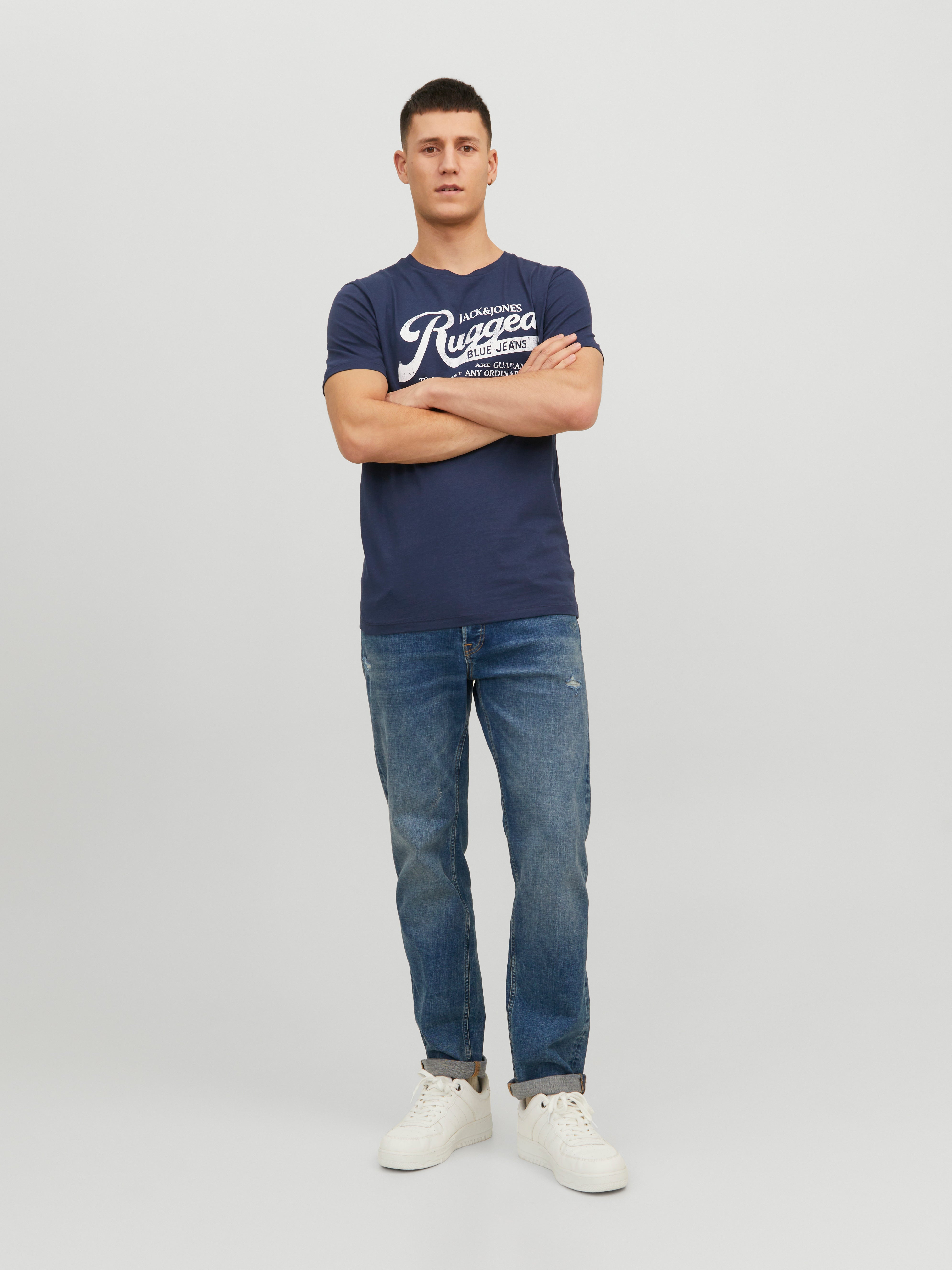 Jack & Jones Z logo Okrągły dekolt T-shirt -Mood Indigo - 12232972