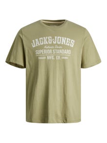 Jack & Jones Logo Ümmargune kaelus T-särk -Oil Green - 12232972