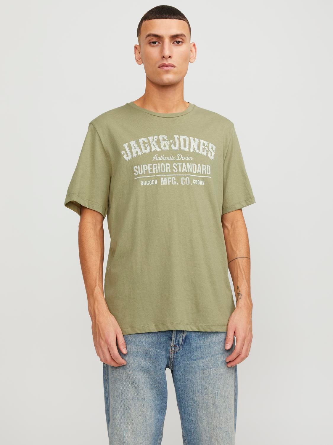 Jack & Jones Logo O-hals T-skjorte -Oil Green - 12232972