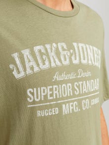 Jack & Jones Logo Crew neck T-shirt -Oil Green - 12232972