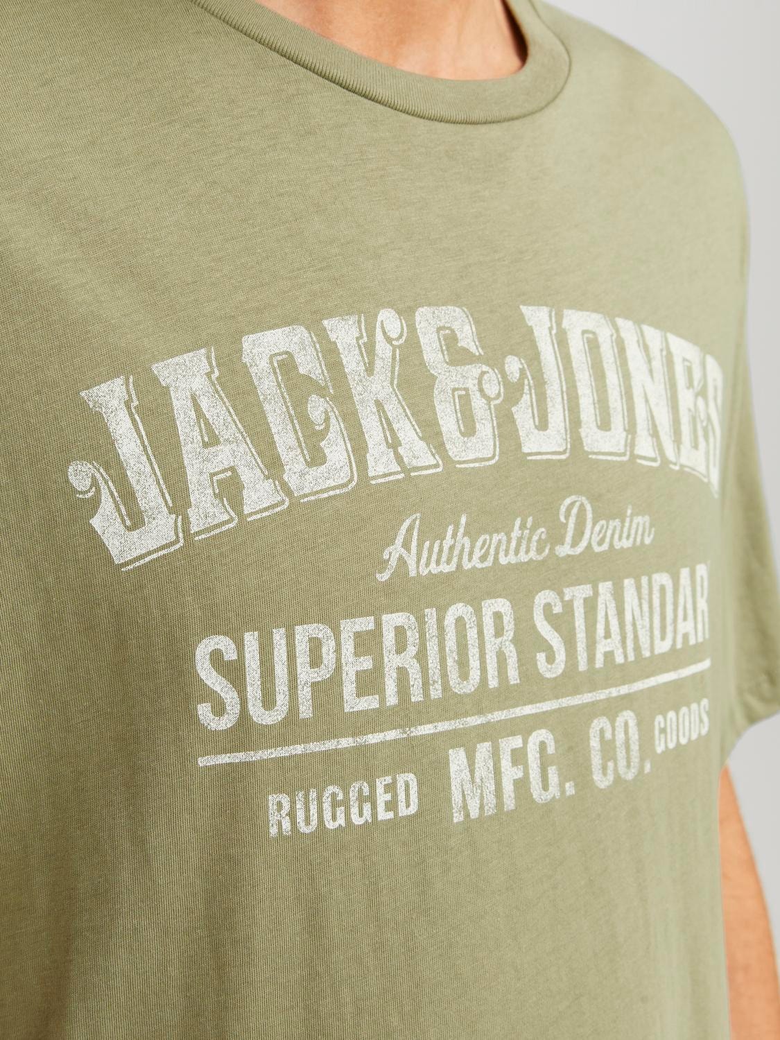 Jack & Jones Logo Ronde hals T-shirt -Oil Green - 12232972