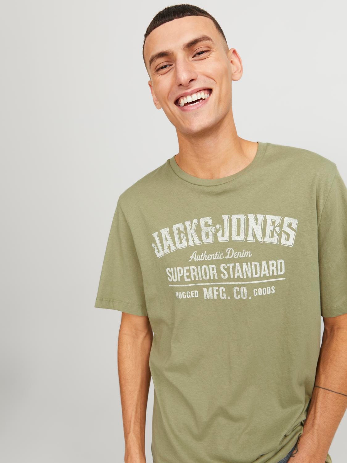 Jack & Jones Camiseta Logotipo Cuello redondo -Oil Green - 12232972
