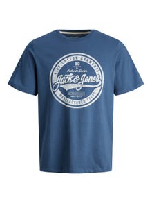 Jack & Jones Logotipas Apskritas kaklas Marškinėliai -Ensign Blue - 12232972