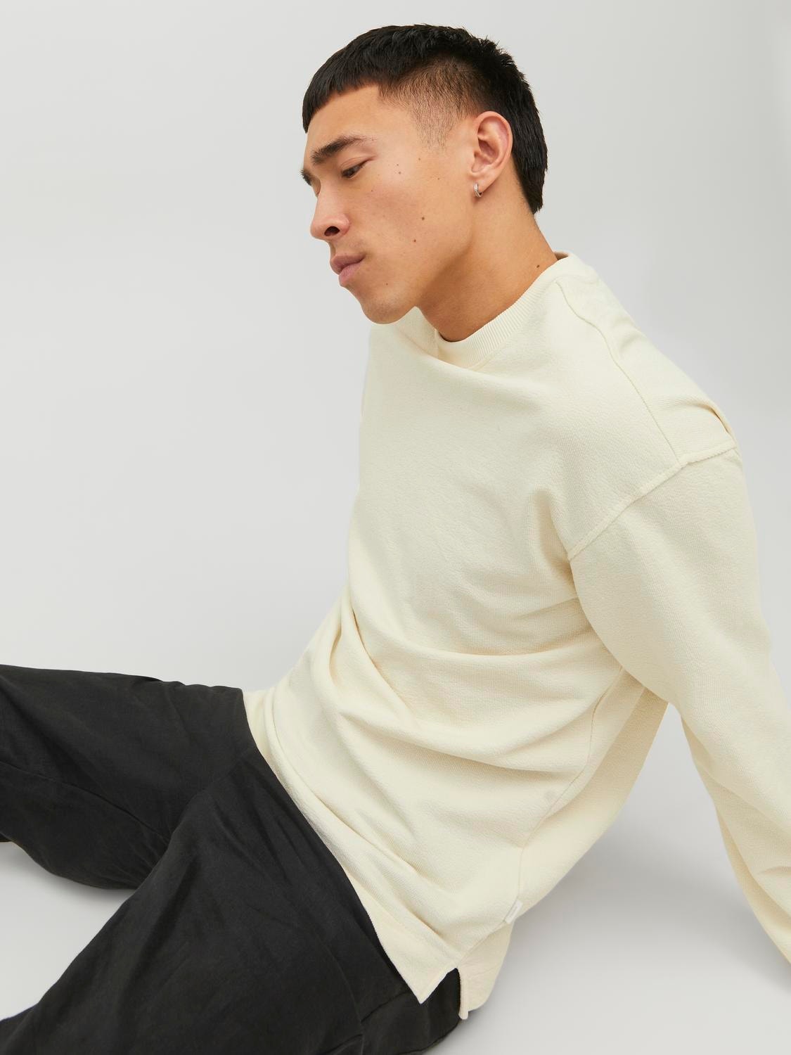 Jack & Jones Sweat à col rond Uni -Tofu - 12233472