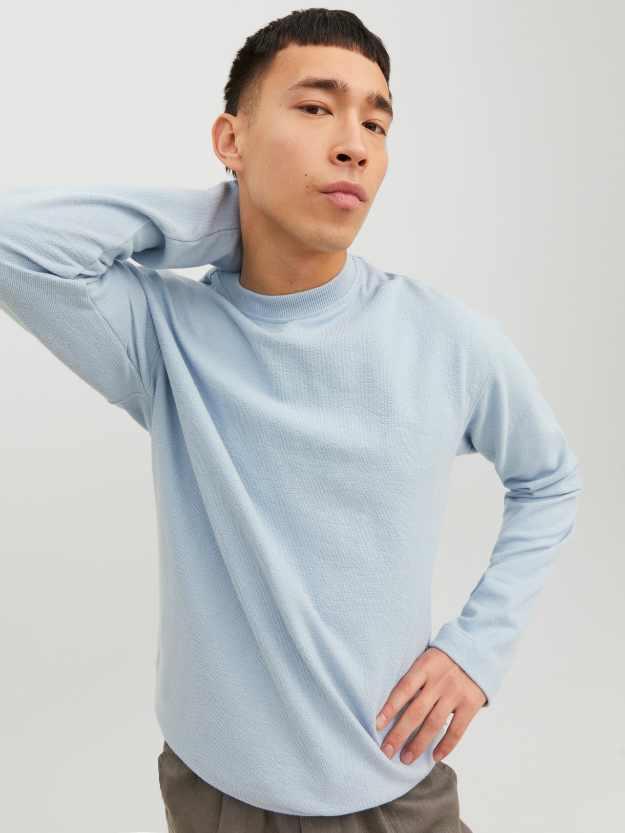 Jack & Jones Ensfarvet Sweatshirt med rund hals -Cashmere Blue - 12233472