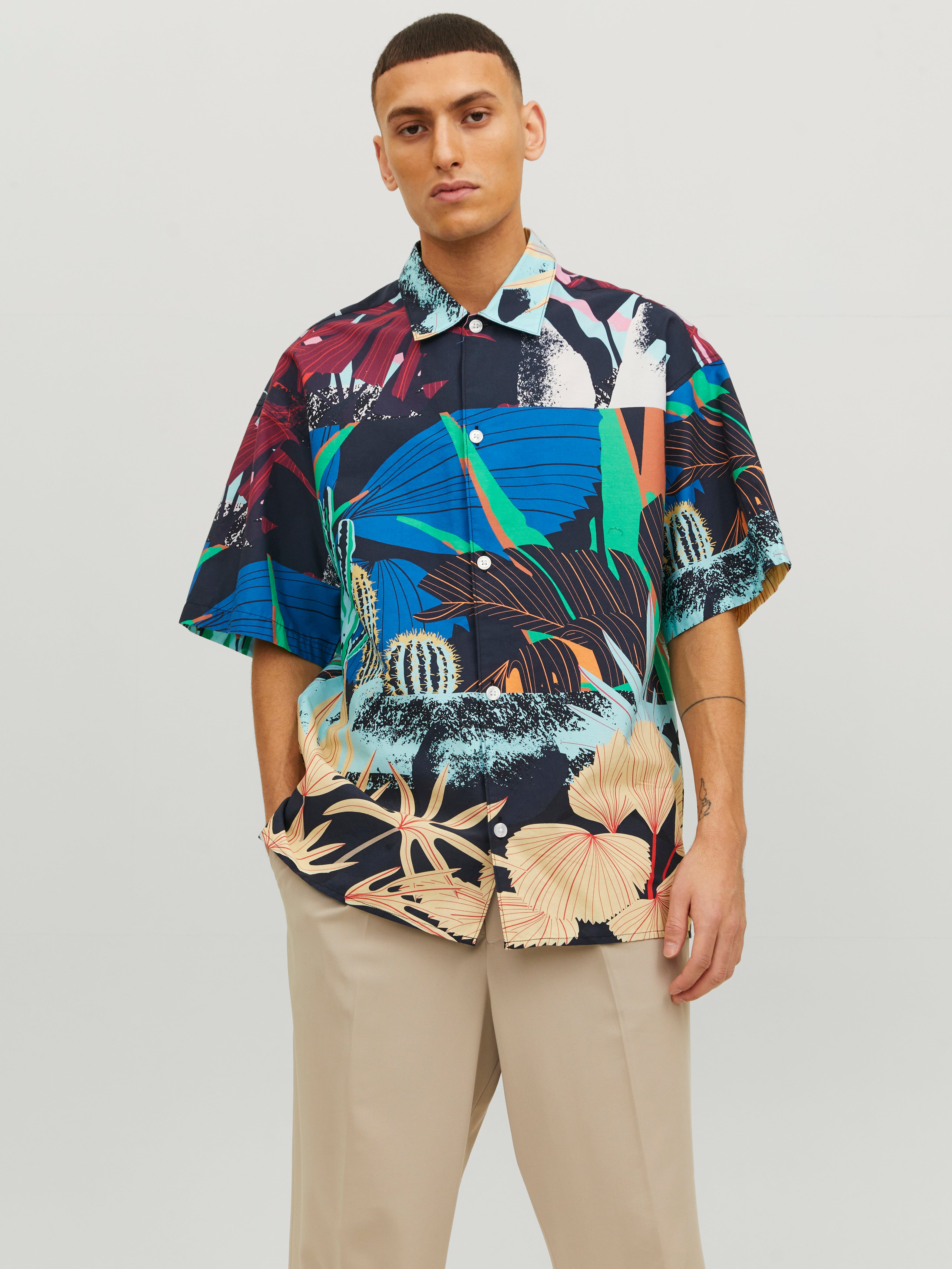 Wide Fit Hawaii-hemd