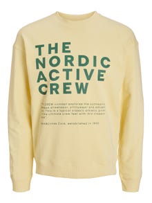 Jack & Jones Printed Crew neck Sweatshirt -Pale Banana - 12233593