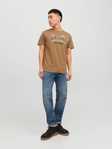 Jack & Jones Logo Crew neck T-shirt -Otter - 12233594