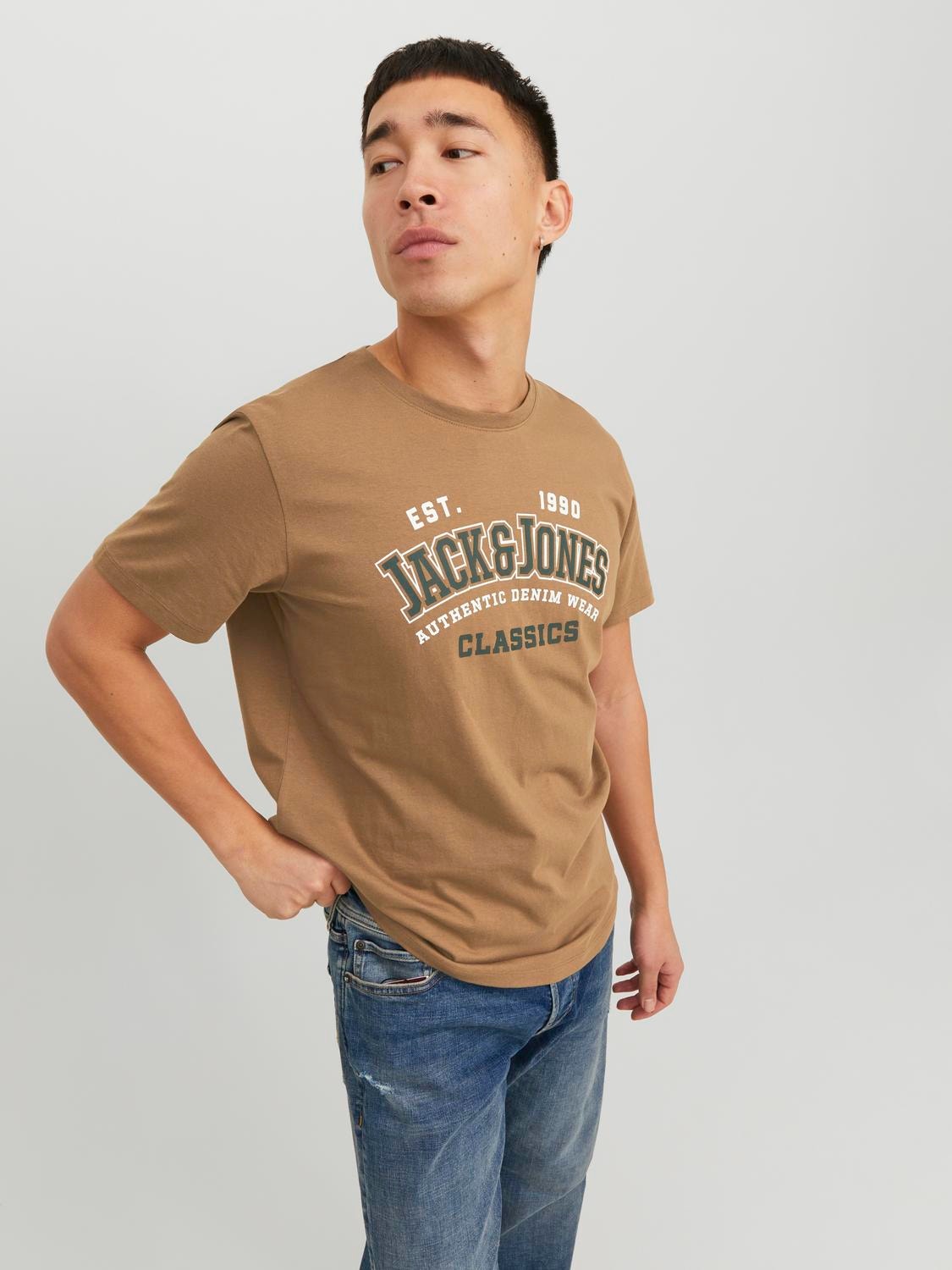 Jack & Jones Logo Crew neck T-shirt -Otter - 12233594