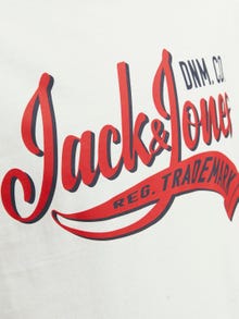 Jack & Jones Logo Crew neck T-shirt -Cloud Dancer - 12233594